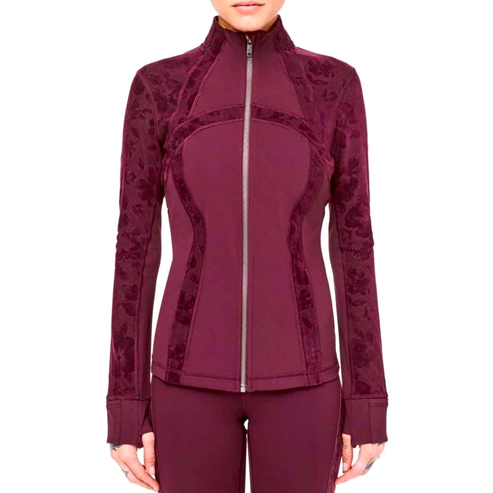 Lululemon Maroon Floral Special Edition Define Jacket, Size 8